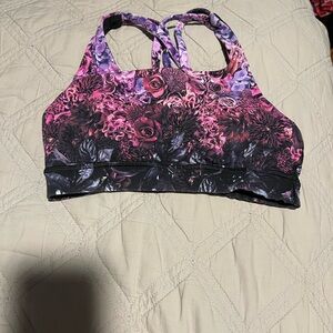 Lululemon Vibrant Floral Sports Bra - Pink and Black